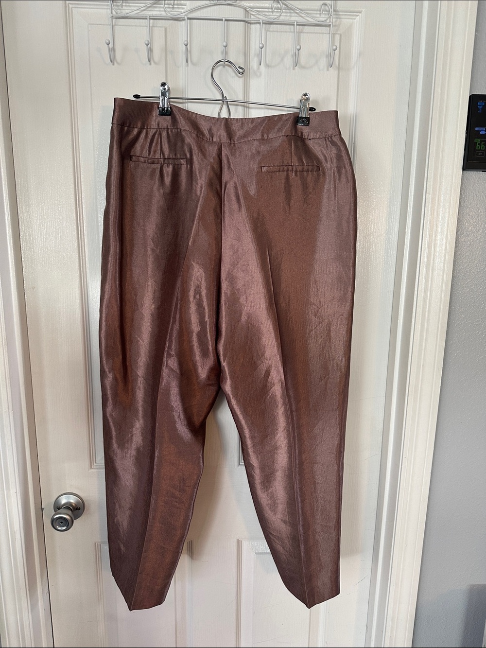 Donna Karan Women’s Metallic Brown Slim Leg Ankle Pants - Picture 7 of 8